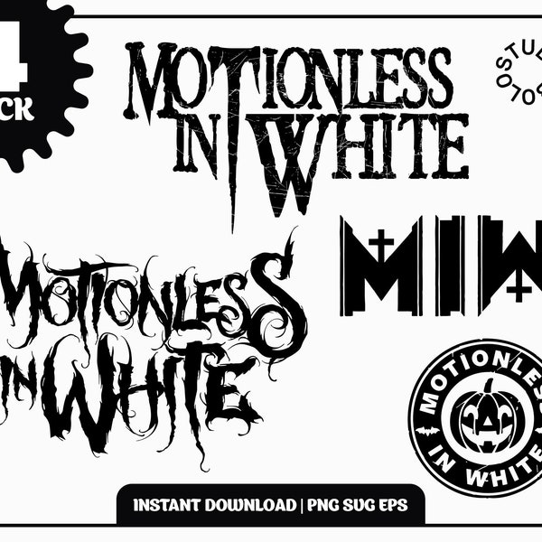 Motionless In White 4 Pack Illustration SVG Metal Band Transparent PNG EPS Cricut | Download Print Digital Printable Tshirt