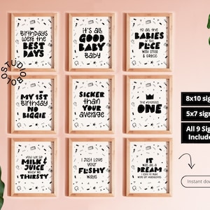 The Notorious One Birthday Signs 8x10 e 5x7 Digital Printable Party Decor Download instantâneo Grandes pôsteres de festa divertidos com tema dos anos 90