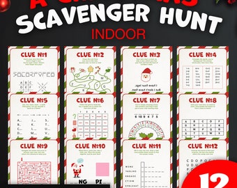 Christmas Scavenger Hunt Kids Indoor | Christmas Treasure Hunt For Older Kids | Christmas Activity for Kids and Teens | Games and Puzzles
