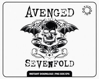 Avenged Sevenfold Illustration SVG Rock Band Skull Transparent Illustration PNG EPS Cricut | Download Print Digital Printable Tshirt