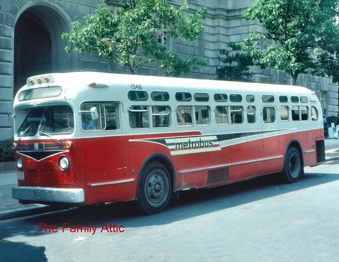 Old Metrobus 1948 WMATA Photo Washington DC City Street Bus Metro 1976