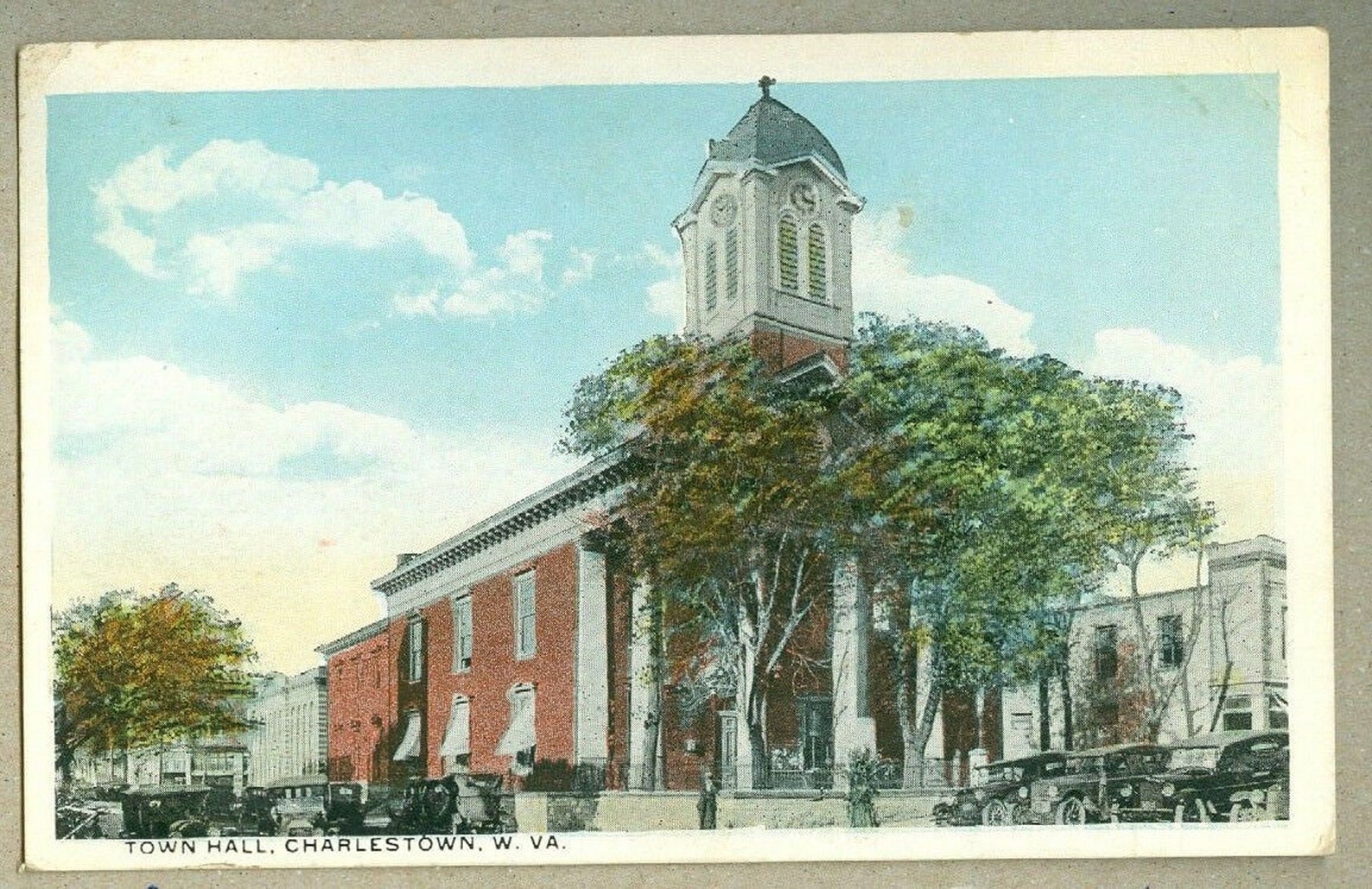 Vintage Postcard Town Hall Charles Town WV 1920 Front View Etsy