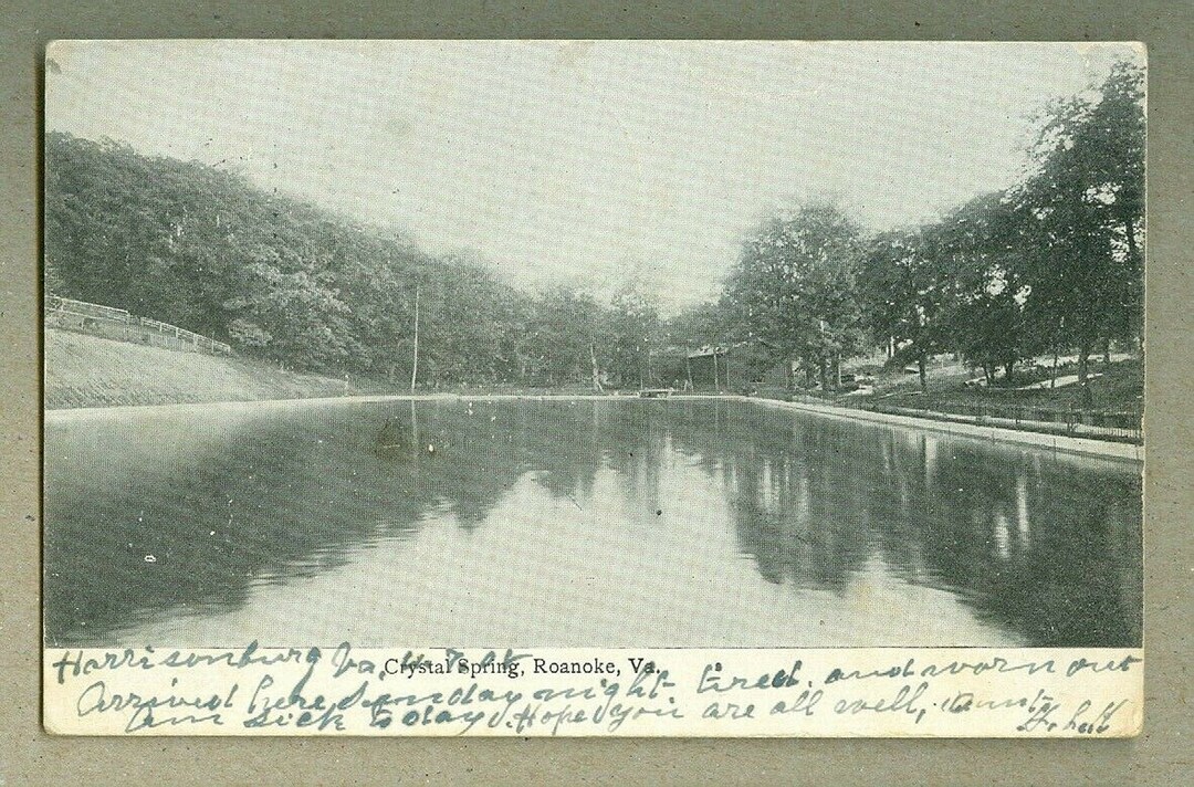 Vintage Photo Postcard Crystal Spring Roanoke VA 1908 Broad View Undivided Back Etsy
