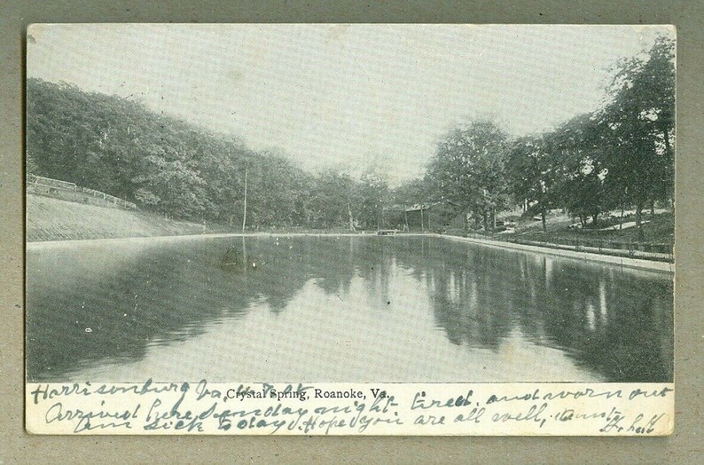 Vintage Photo Postcard Crystal Spring Roanoke VA 1908 Broad View Vintage Photo Postcard Crystal Spring Roanoke VA 1908 Broad View