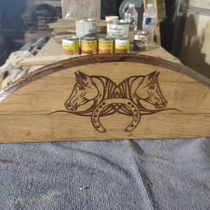 laser engraved horseshoe horses
