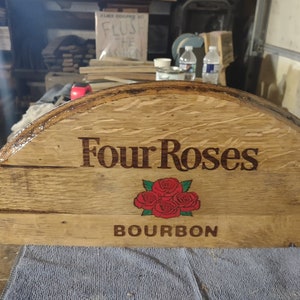 laser engraved authentic half bourbon barrel head