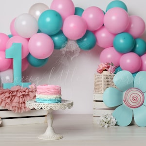 One Year Birthday, First Birthday, Milestone, Cake, Digital background, Birthday backdrop