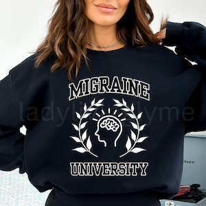Migraine University PNG Migraine Awareness SVG Cut File Chronic Migraine Varsity Letters Shirt Design Migraine Clip Art Digital Downloads
