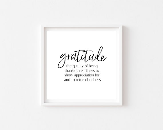 Gratitude Citation Imprimable Definition Mot Art Minimaliste Etsy Canada