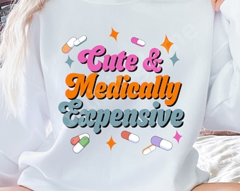 Funny Chronic Illness Clip Art Cute & Medically Expensive SVG Lyme Warrior PNG Snarky Fibromyalgia Meds Lupus Flare Day CRPS Digital File