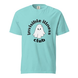 Invisible Illness Club T-shirt, Cute Ghost, Autoimmune Disease, Disability Awareness
