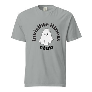 Invisible Illness Club T-shirt, Cute Ghost, Autoimmune Disease, Disability Awareness