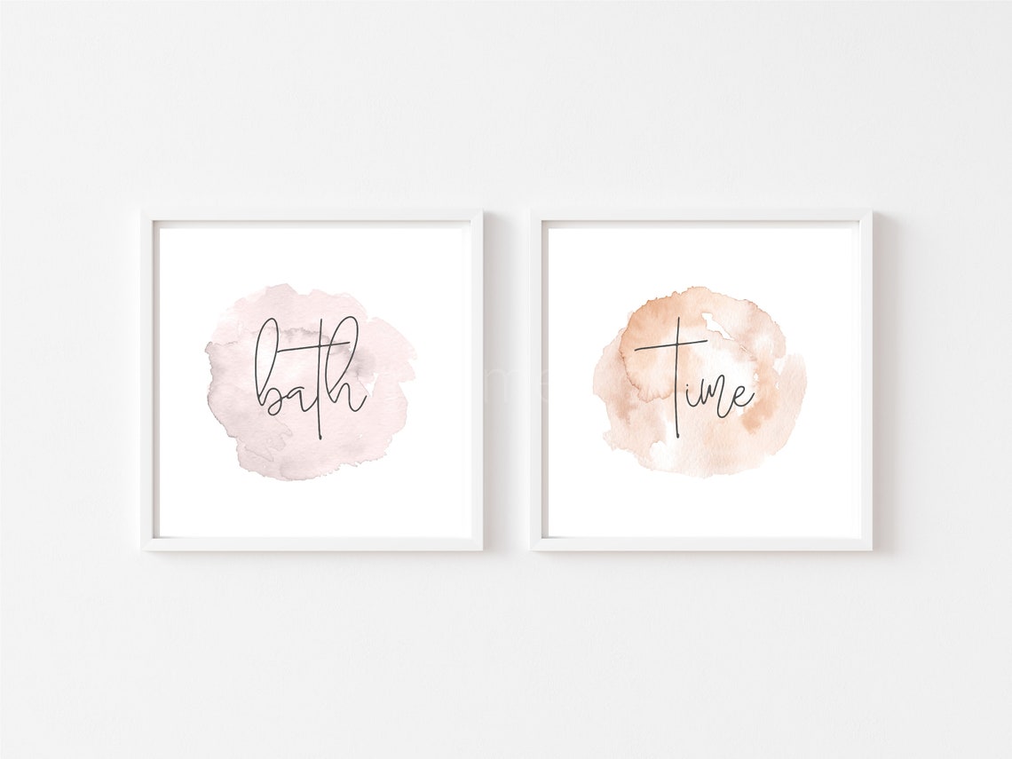 Aquarell Badezimmer Kunst Set von 3 Drucke Blase Bad Zeit | Etsy