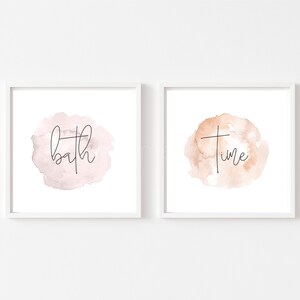 Aquarell Badezimmer Kunst Set von 3 Drucke Blase Bad Zeit | Etsy