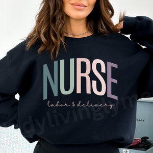 Labor and Delivery Nurse SVG Cut File L & D Nurse PNG Shirt Design Nurse Gift Muted Pastels Registered Obstetrics Nurse Instant Download