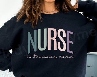 Intensive Care Nurse SVG ICU Registered Nurse PNG Shirt Design Nurse Appreciation Gift Pastel Intensive Care Unit Nurse Digital Download