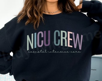 NICU Crew SVG Cut File Neonatal Intensive Care Unit Nurses PNG Pastel Nurse Crew Shirt Design Nurse Appreciation Gift Digital Download