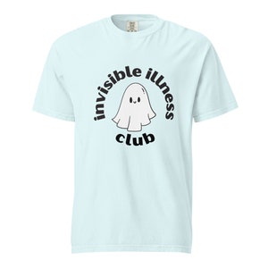 Invisible Illness Club T-shirt, Cute Ghost, Autoimmune Disease, Disability Awareness