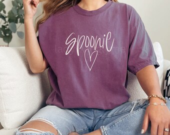 Minimalist Spoonie T-Shirt Womens Spoonie Love Shirt Fibro Gift Idea Chronic Illness T-Shirt With Heart Lupus Spoonie Gift Flare Day Shirt