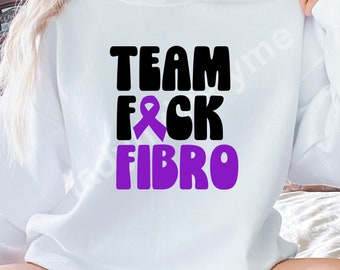 Team Fibro Clip Art Snarky Fibromyalgia Support Cut File SVG & PNG Digital Downloads Purple Awareness Ribbons Warrior Family Support Files
