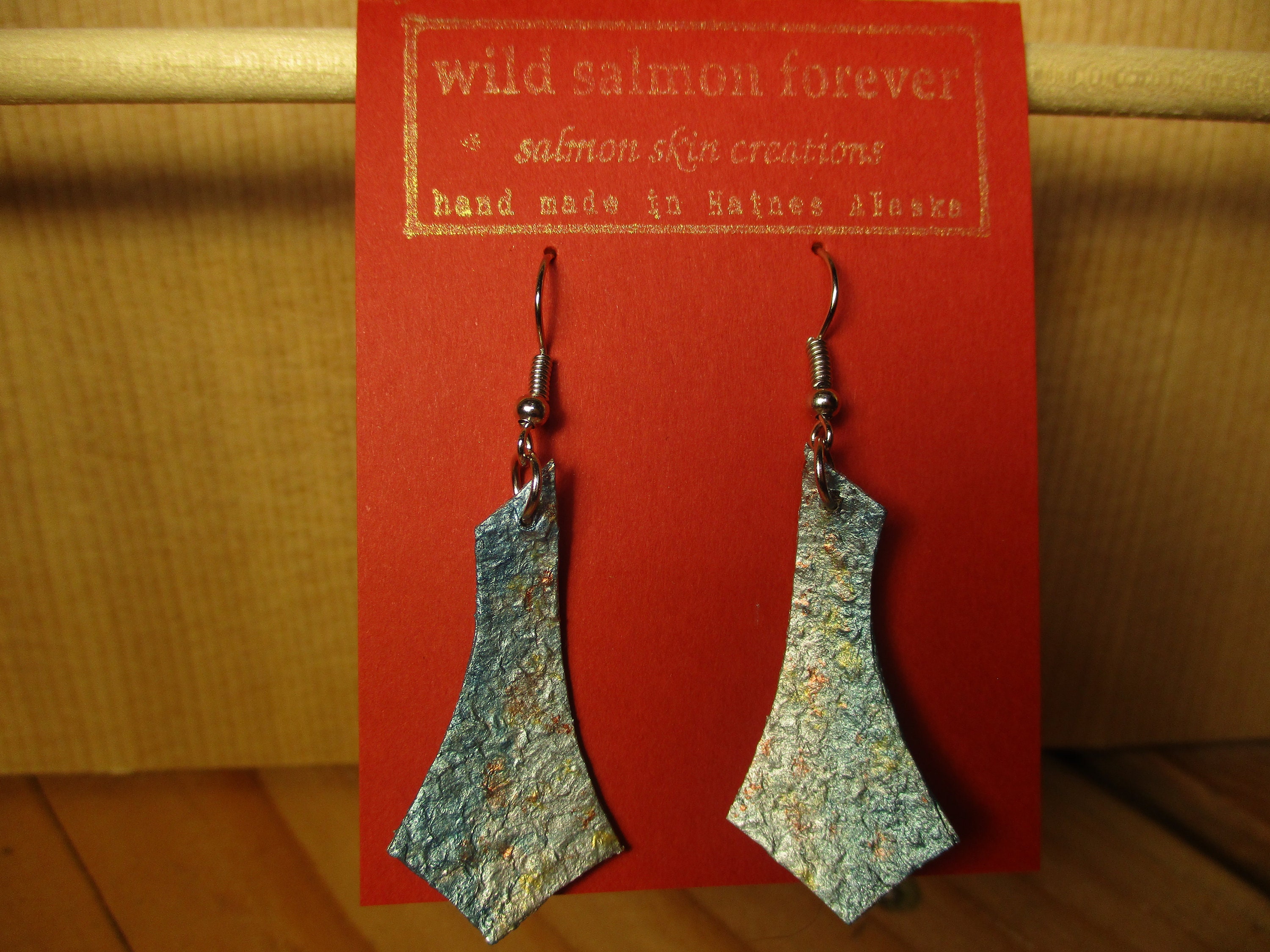 Salmon Skin Earrings Etsy