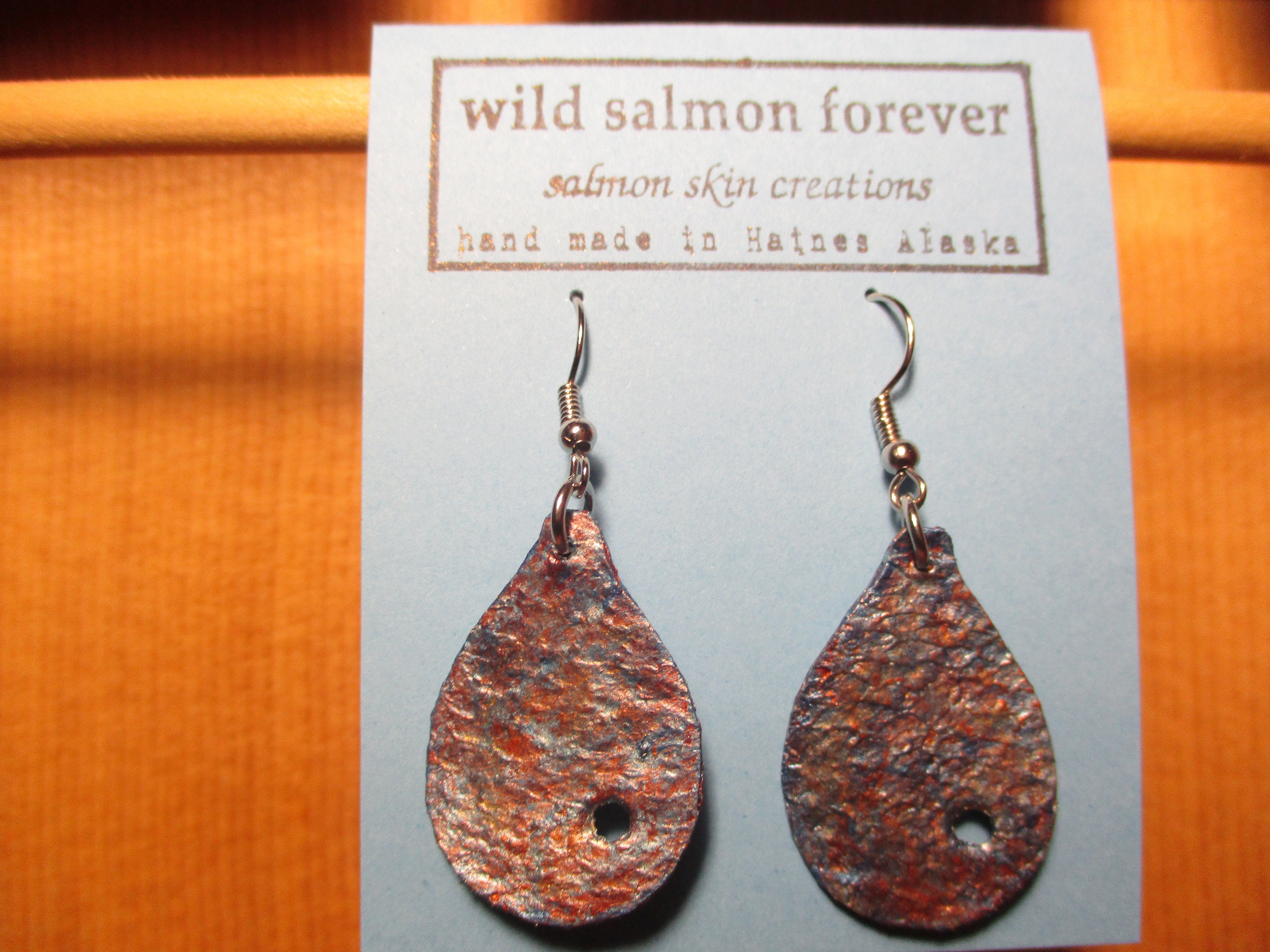 Salmon Skin Earrings Etsy