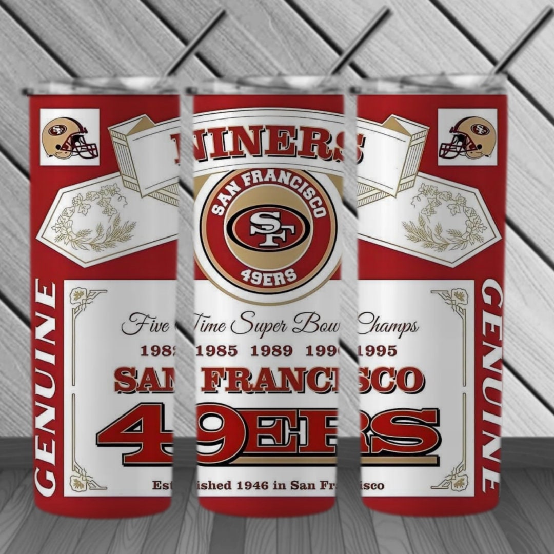 San Francisco 49ers King Of Football 20oz Straight Skinny Tumbler PNG, 49ers  Budweiser Tumbler Wrap Sublimation - Gecko