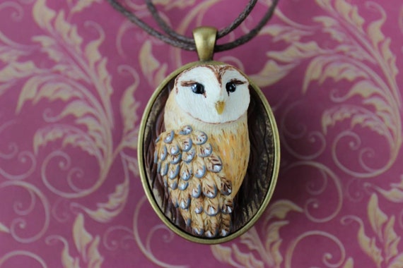 Owl Jewelry Pendant With Barn Owl Bird Necklace Nature Jewelry With Raptor Bird Jewelry in Vintage Style Gift for Friend Mom Sister Etsy Canada