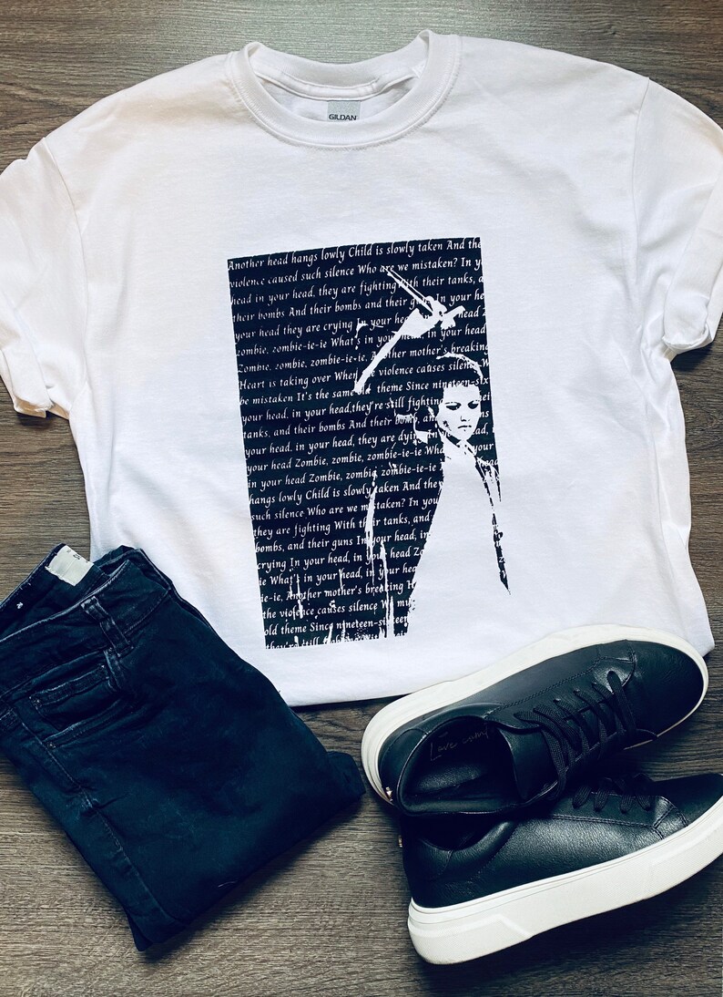 The Cranberries Zombie Lyrics Tshirt Rock Tshirt White Etsy