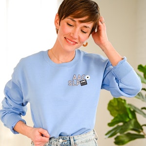 AAC-SLP Unisex Crew Neck Sweatshirt | Alternative and Augmentative Communication Sweatshirt for Speech Language Pathologists