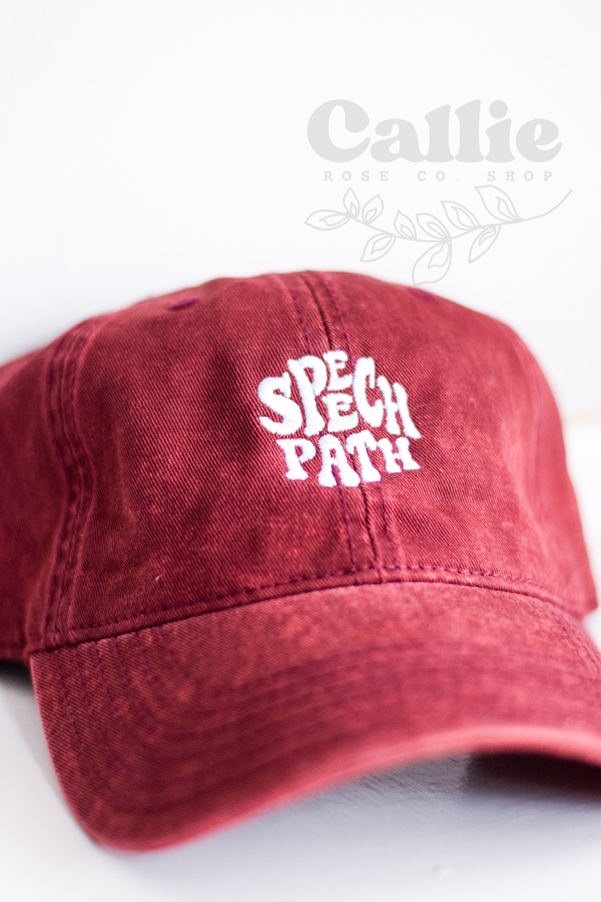 Speech Path Retro Inspired Embroidered Vintage Cotton Twill Cap | SLP Hat Baseball Cap, Gift for Speech Language Pathologists