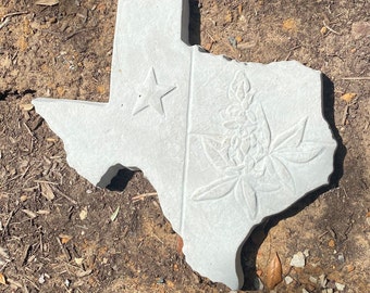 Texas Stepping Stone | Texas Garden Stone | Texas Blue Bonnet Stepping Stone | Texas Star Stepping Stone | Handmade Concrete Stepping Stone