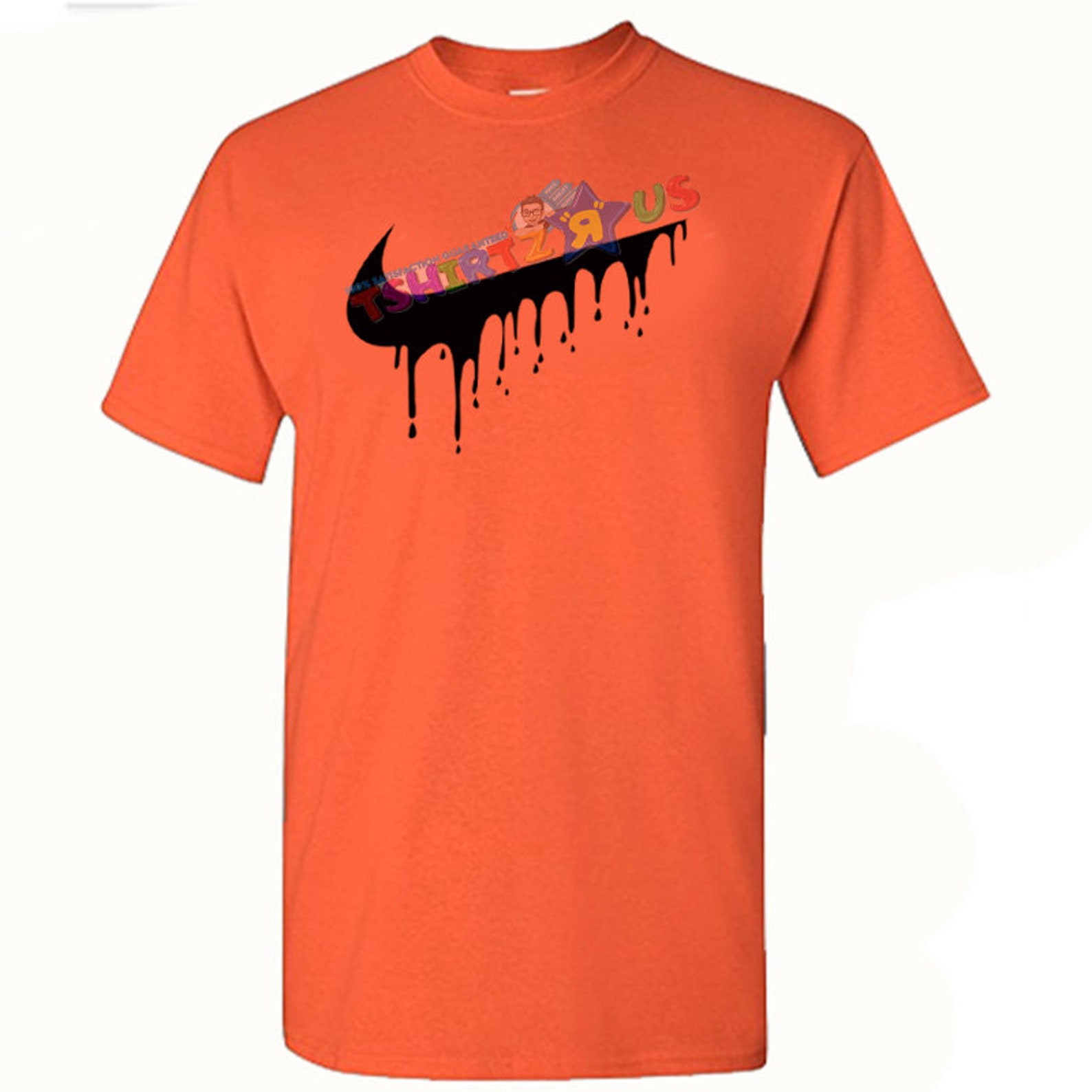 Nike Custom Drip Swoosh Logo Custom T Shirt | Etsy