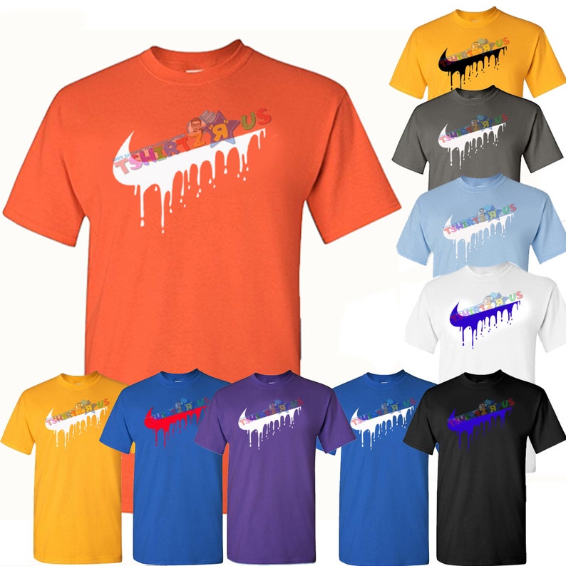 Nike Custom Drip Swoosh Logo Custom T Shirt | Etsy