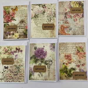 Handmade Set of Birthday Cards x 6