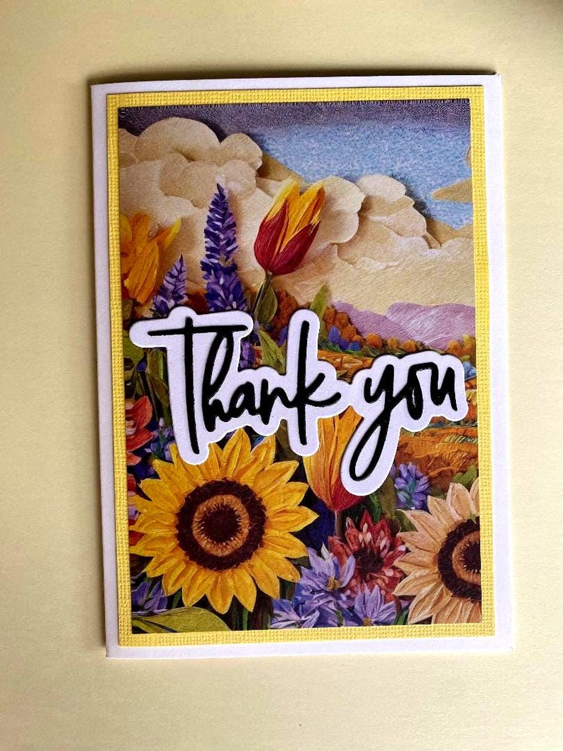Handmade Set of Cards X 4 - Thank You - Etsy Australia