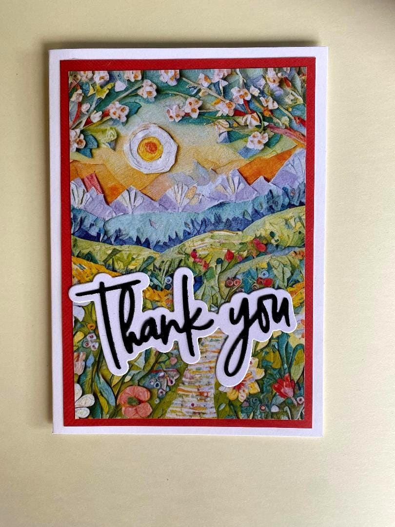 Handmade Set of Cards X 4 - Thank You - Etsy Australia