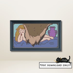 Naked Lady Painting From Adventure Time - PDF Cross Stitch Pattern and Instructions