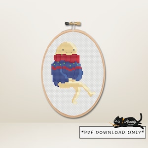 Cet autre gars dans un pull de Noël - Adventure Time Christmas Cross Stitch Pattern PDF Instructions