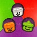 Mini Halloween Bucket Trio Vinyl Sticker Series | Witch | Pumpkin | Ghost 
