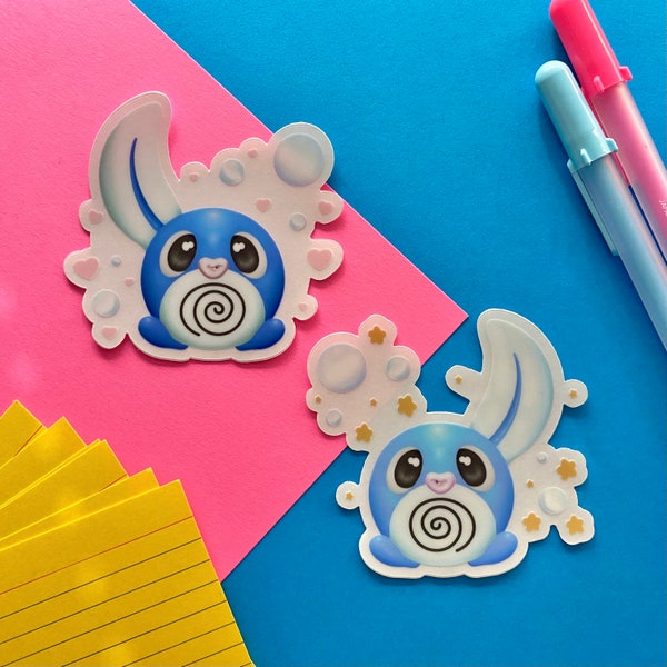 Clear Pastel 3" Water Buddies Matte Vinyl Stickers