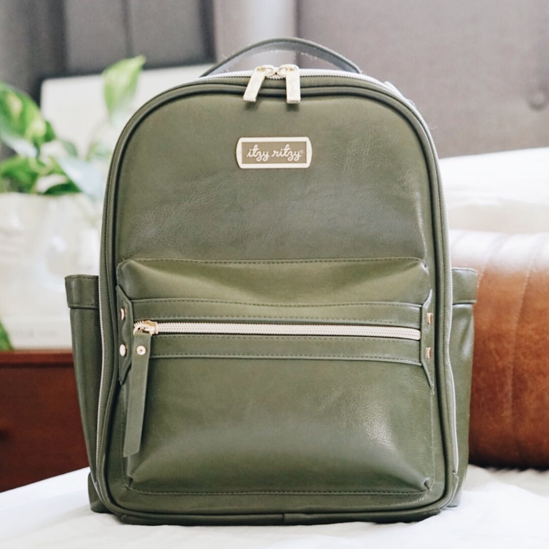 olive green diaper backpack