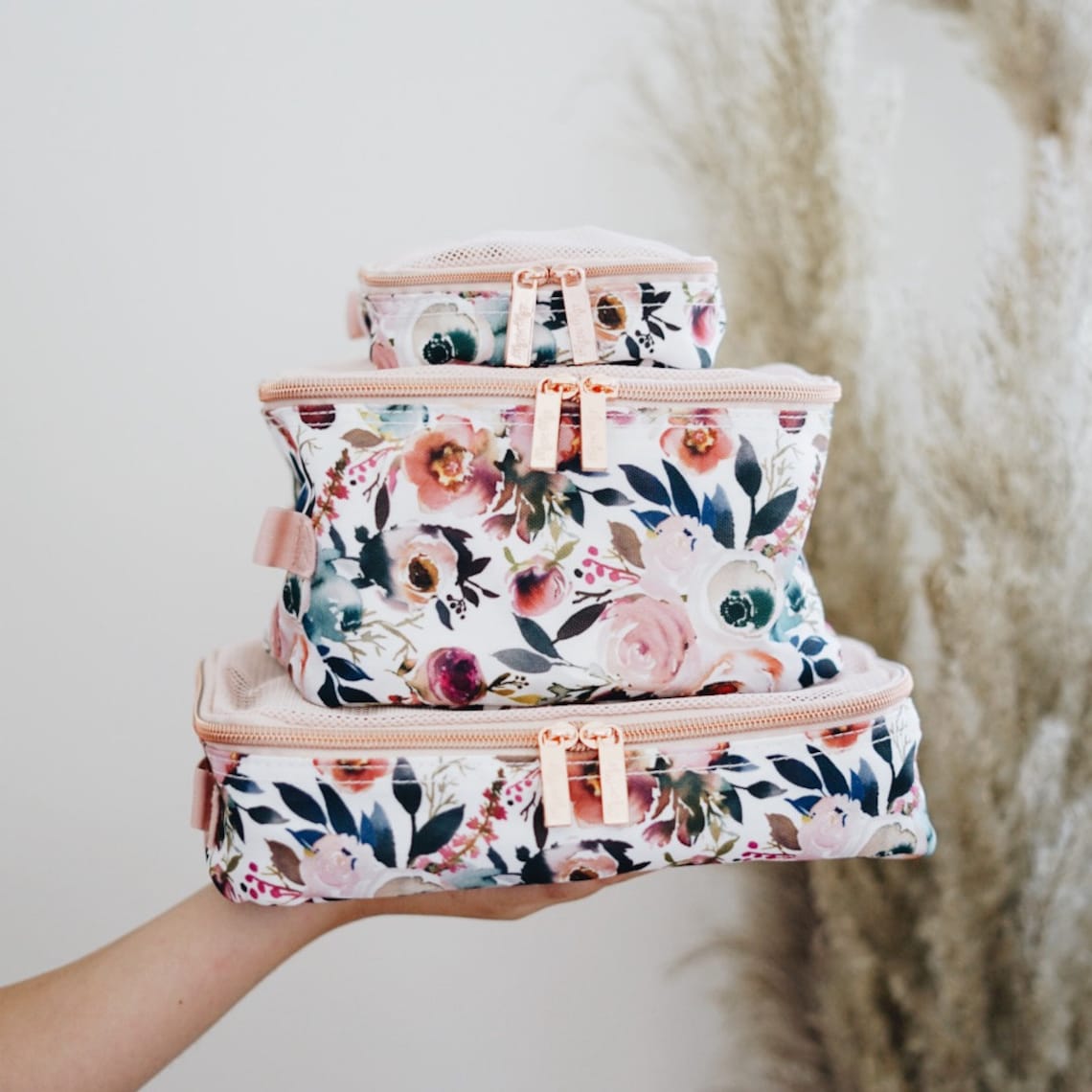 Itzy Ritzy Blush Floral Packing Cubes/Traveling Etsy
