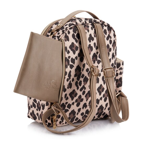 itzy ritzy mini diaper bolsa leopard