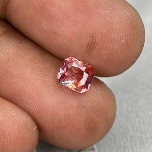 CERTIFIED!! Natural Padparadscha Sapphire - 0.93 Cts | Orange peach| Emerald Princess cut | Srilanka | couture Collection | Mothers day sale