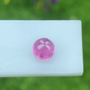 Natural Rubilite Tourmaline: 0.9 Cts, Pinkish Red Round Cabochon