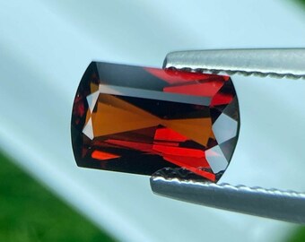 Spesstite garnet - 1.59 Cts | Red  | Octagon Scissors cut | Mozambique | Wedding jewelry ring by Order | Halloween Sale