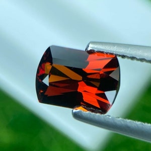 Natural Red Spessartite Garnet: 1.48 ct Octagon Scissors Cut, Mozambique