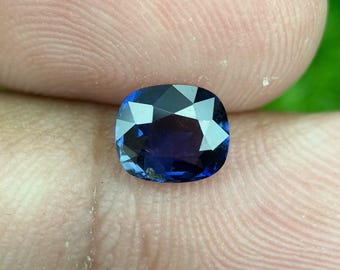 Blue Sapphire, 1.3 Cts, Cushion Step Cut, Madagascar, No Heat