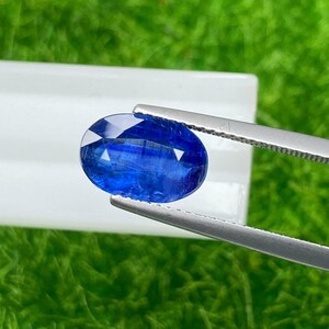 Royal Blue Kyanite Gemstone: 3.52 Cts Oval Step Cut from Nepal